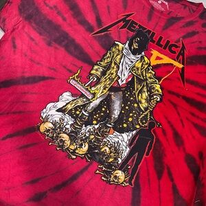 Vintage Metallica Tie-Dye T-Shirt - The Unforgiven Graphic Tee in Red & Black